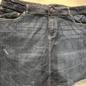 Evolution by JMS Womans Jean Skirt with Riveted Pockets and Studs on sides, 1X